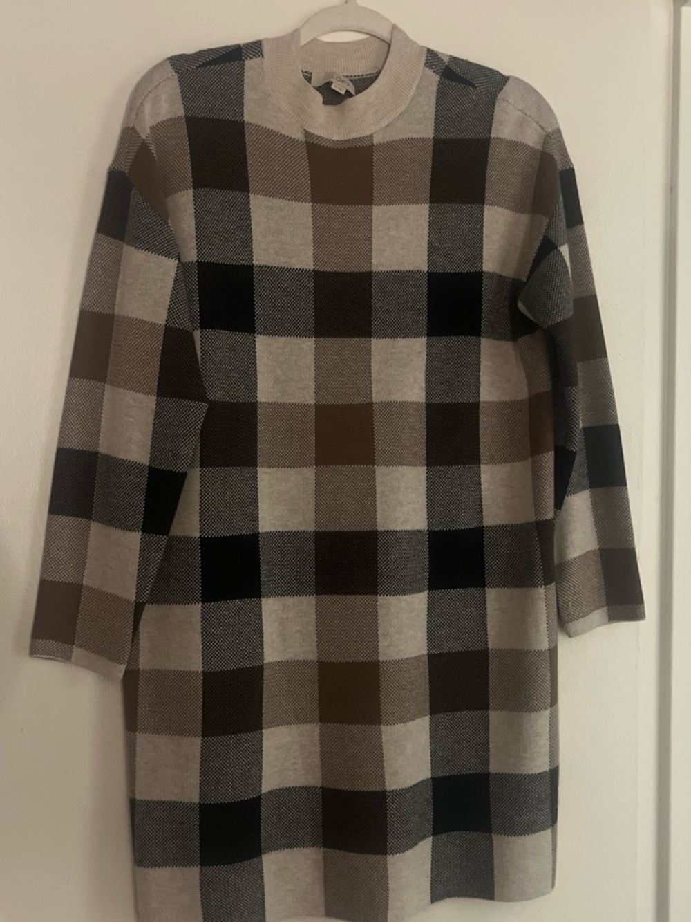 LOFT Petite Plaid Sweater Dress